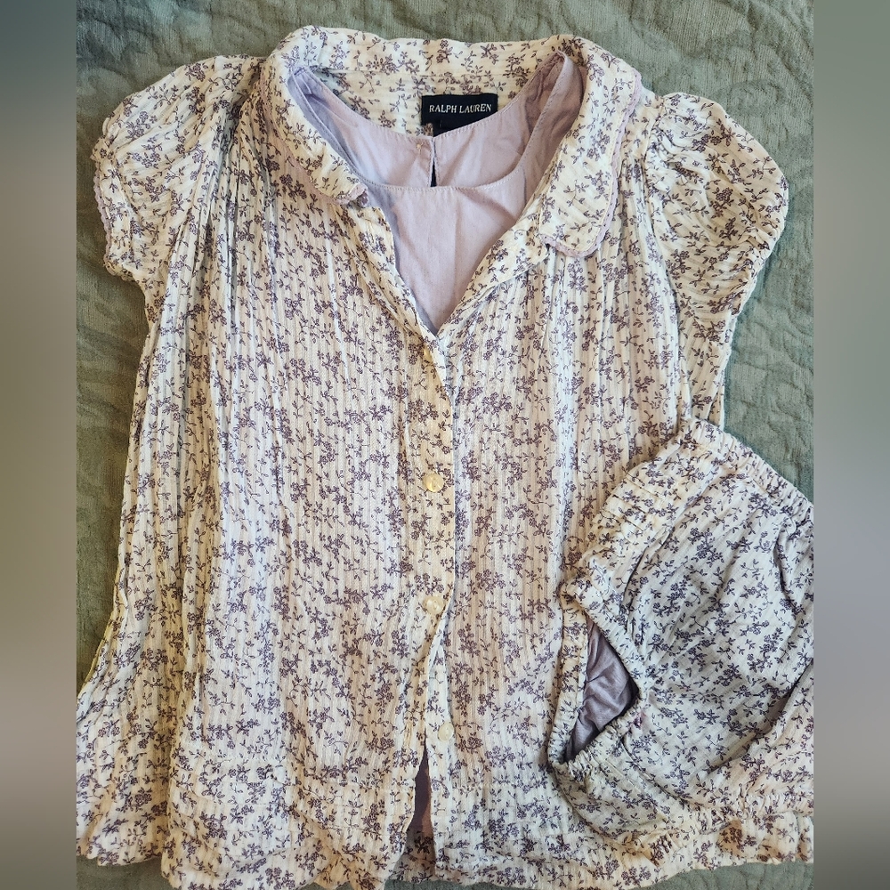 Ralph Lauren Purple Puff Sleeve Dress